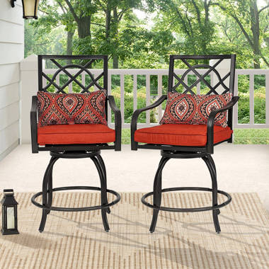 Wrought iron patio bar stools hot sale